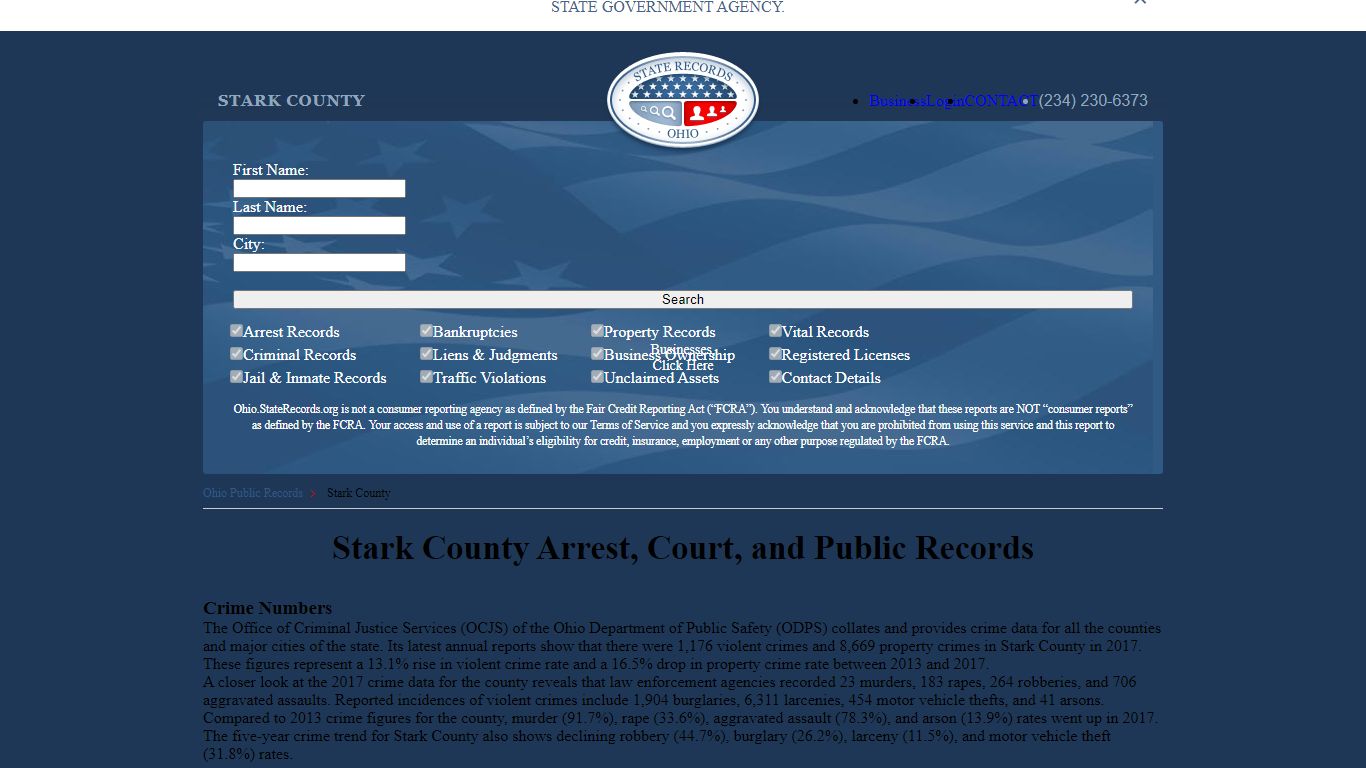 Stark County Arrest, Court, and Public Records